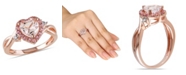 Macy's Morganite Pink Tourmaline and Diamond Accent Heart Ring